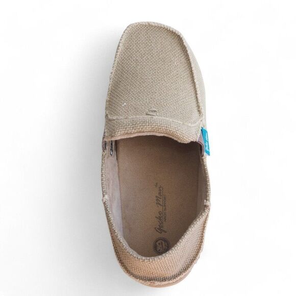 Gecko Man Canvas Slip-on Orthopedic Shoes "Cream" Women's 11 - Picture 9 of 11